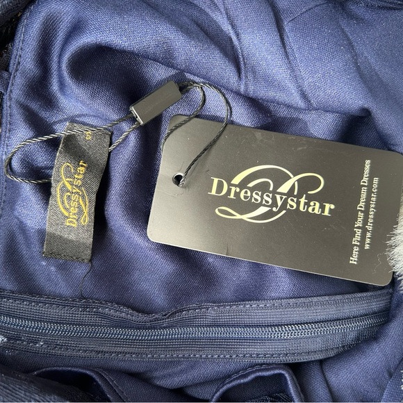 Elegant Blue Lace Dress - Picture 5 of 6